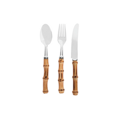 Bamboo Cutlery Set Silver